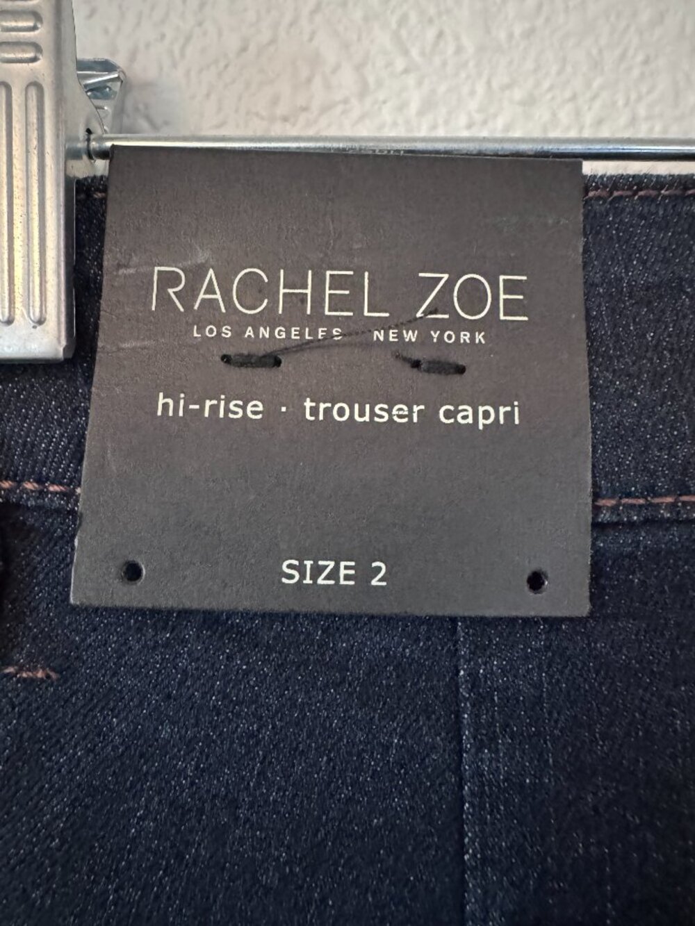 Rachel Zoe NWT High Rise Trouser Capri Jeans Dark Wash - Size 2 - Picture 3 of 3